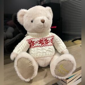 Harrods 2024 Annual Henry Teddy Bear with Red Fair Isle Sweater